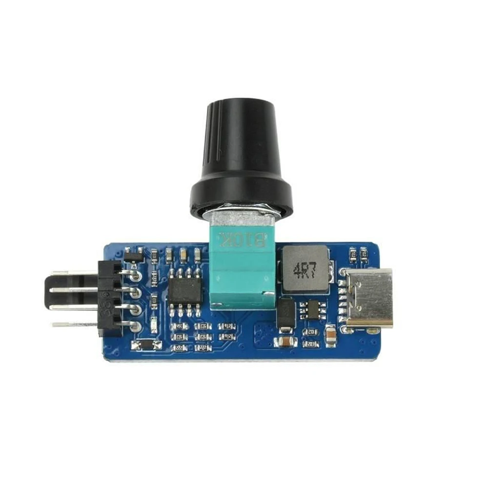5V PWM Fan Speed Controller Type-C Power 0.7A 8W 0-100% Stepless Speed Regulation for 4Pin B3 Small Fan DIY Water Cooling PC