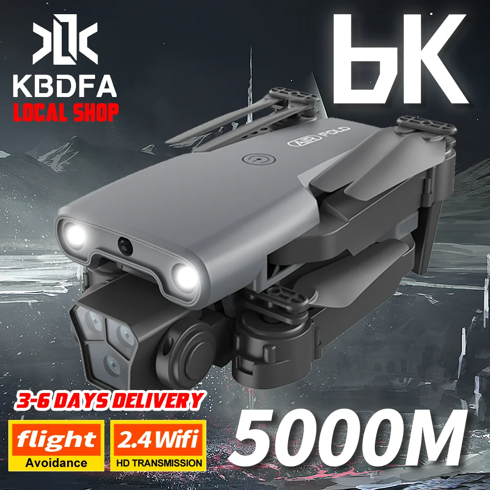 KBDFA V2S Drone 6K HD Camera FPV RC Drones Profesional RTF Quadopter Foldable Obstacle Avoidance Drone WiFi Toy 10000M