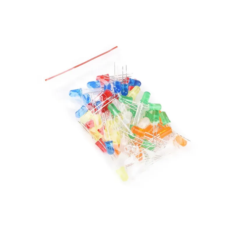 500Pcs/lot 5MM LED Diode Kit Mixed Color Red Green Yellow Blue White  5value*100pcs=500pcs