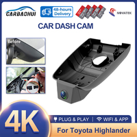 HD 4K 2160P Hidden Car DVR Video Recorder Dash Cam Camera For Toyota Highlander (XU50 XU70) 2018 2019 2020 2021 2022 2023 2024