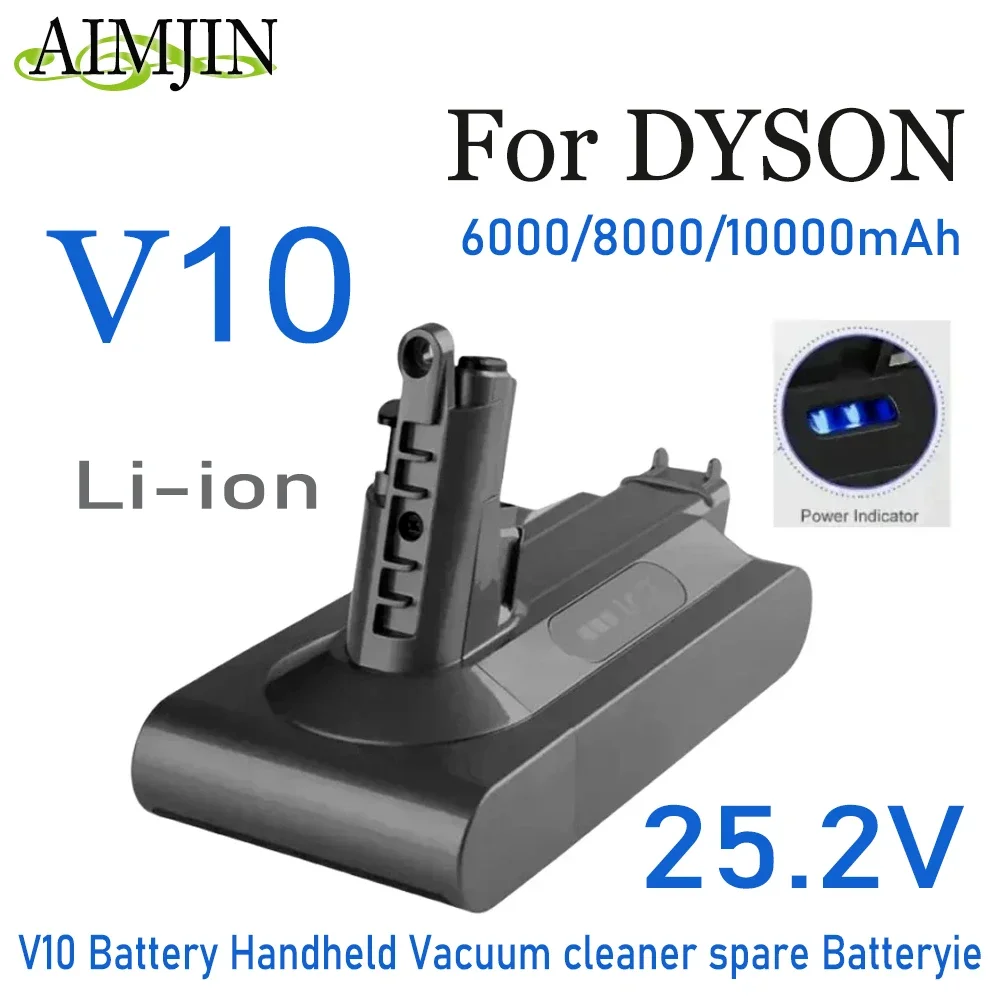 Para Dyson V10 batería V10 Animal Absolute Fluffy aspiradora inalámbrica nueva 25,2 V 6000mAh-10000mAH DYSON V10 baterías