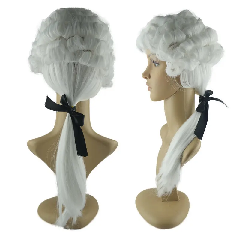 Halloween Headwear Performance Props Judge COS Movie White Gentleman Wig