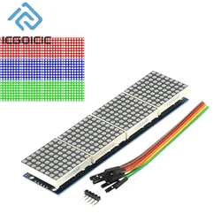 MAX7219 Dot Matrix Module For Arduino Microcontroller 4 In One Display with 5P Line