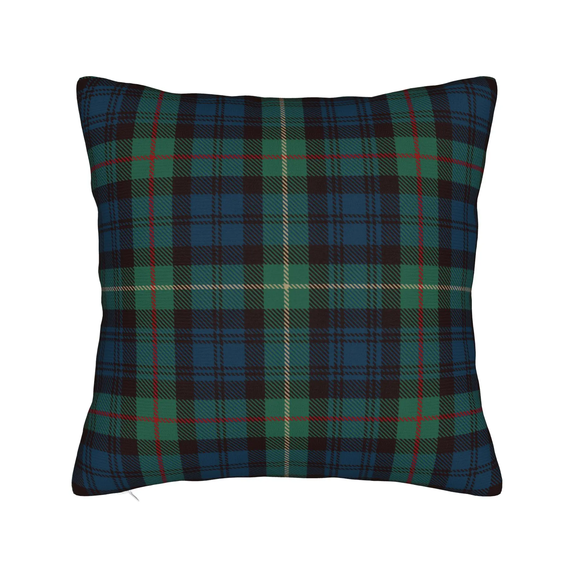 Tartan Rustic Green and Blue Black Watch Plaid Holiday Pillowcase Printing Fabric Cushion Cover Check Throw Pillow Case Cover