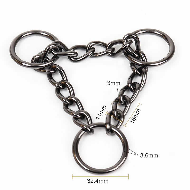 3-8PCS Detachable Metal Dog Collar Slip Chain For Training Large Dog Puppy Pet Belt Necklace With D Ring Choke Chain Accessories