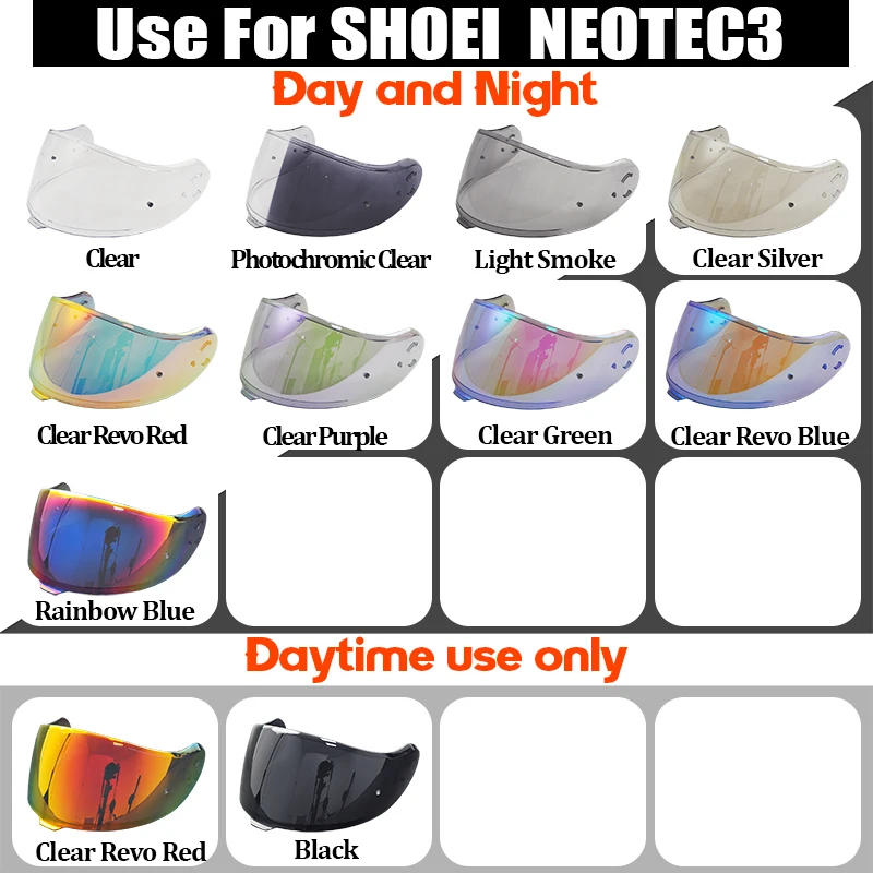 NEOTEC3 CNS-3CHelmet Visor Replacement Sun Visor, Compatible with SHOEI NEOTEC3 CNS-3C Plated Aurora Multi-Color Options