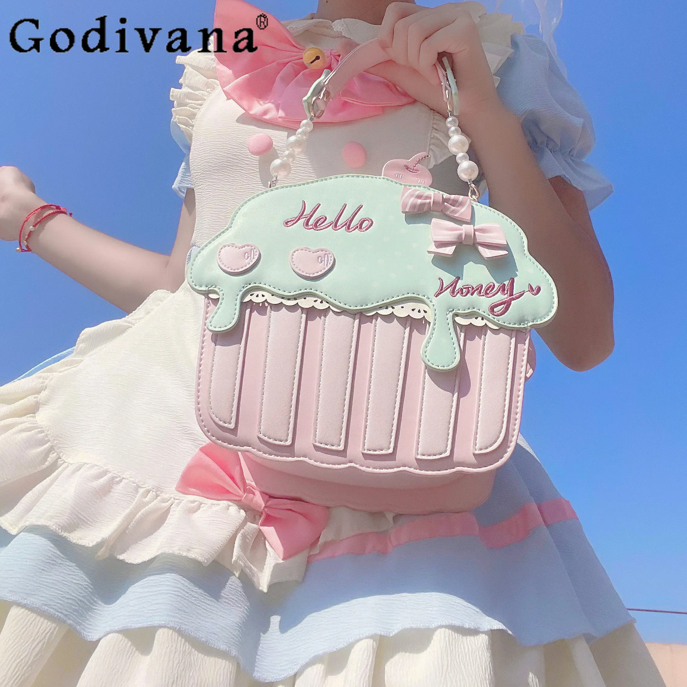 

Original Japanese Style Sweet Pink Lolita Handbag 2026 New Girl's Cute Cake Bag Princess Lo Handbag One Shoulder Crossbody Bag
