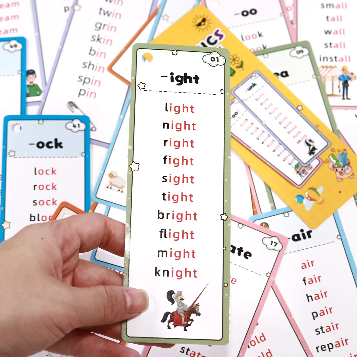 600 Words Phonics Children's Early Childhood Education Kit Portable Memory 31 Sheets Flash Card for Natural Phonics