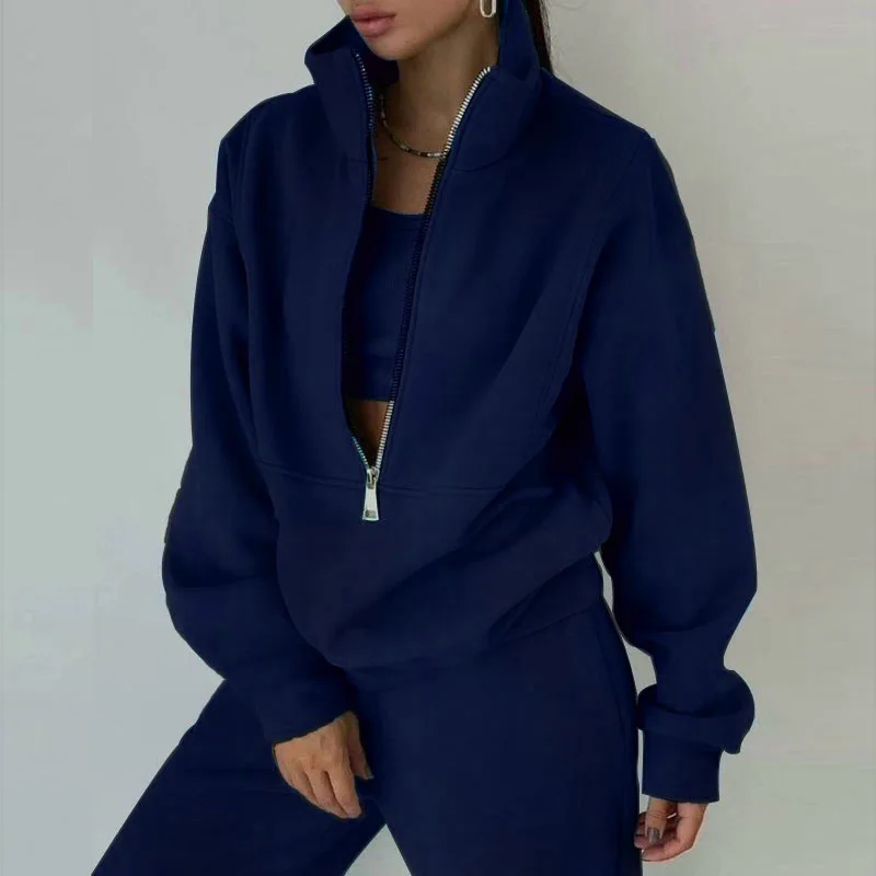 S-3XL Plus Size Clothes for Women Autumn Fashion Long Sleeve Polyester 2 Piece Top Long Pant Matching Sets Women Clothing