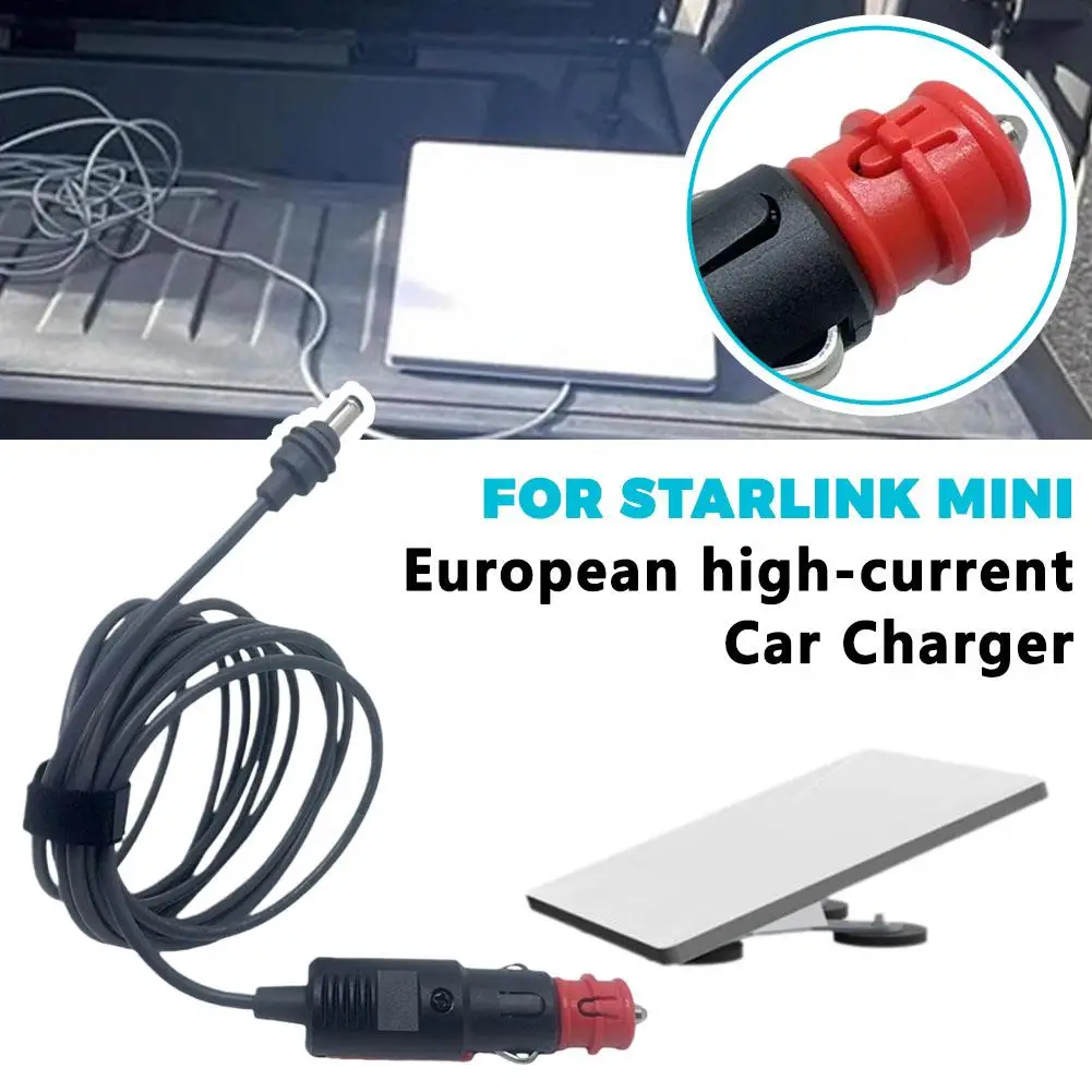 

For Starlink Mini European High-Current Car Charger TO DC Power Cord, The Cable Material Uses UL10455, 18AWG, Car Charger PC