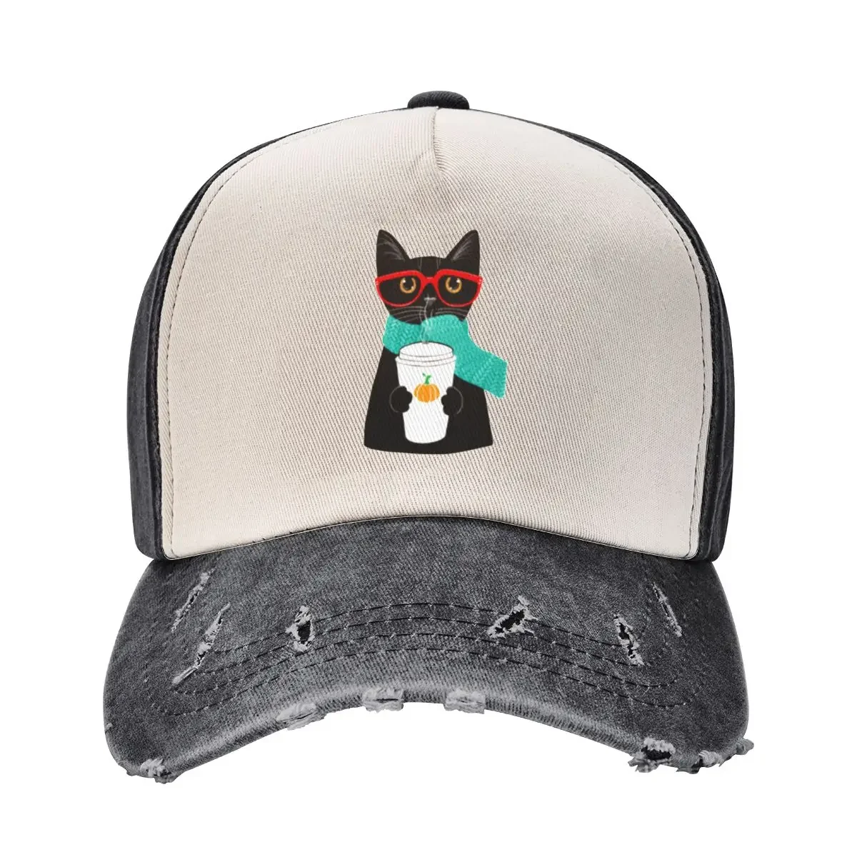 

Autumn Pumpkin Coffee Cat Baseball Cap Hat Beach New In The Hat Cosplay Gentleman Hat Golf Men Women's