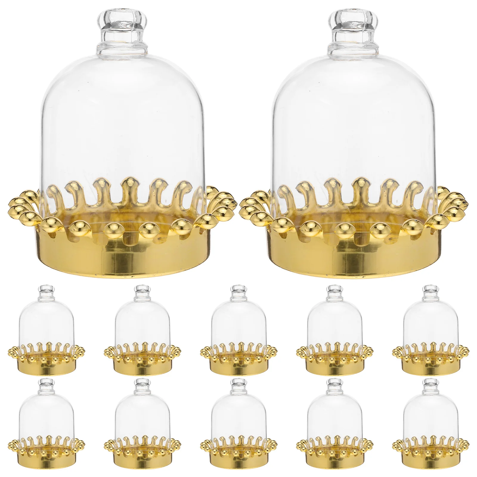 

12Pcs European Style Candy Boxes Clear Reusable Plastic Candy Dome Wedding Favor Containers Party Treat Boxes Clear Favor Box