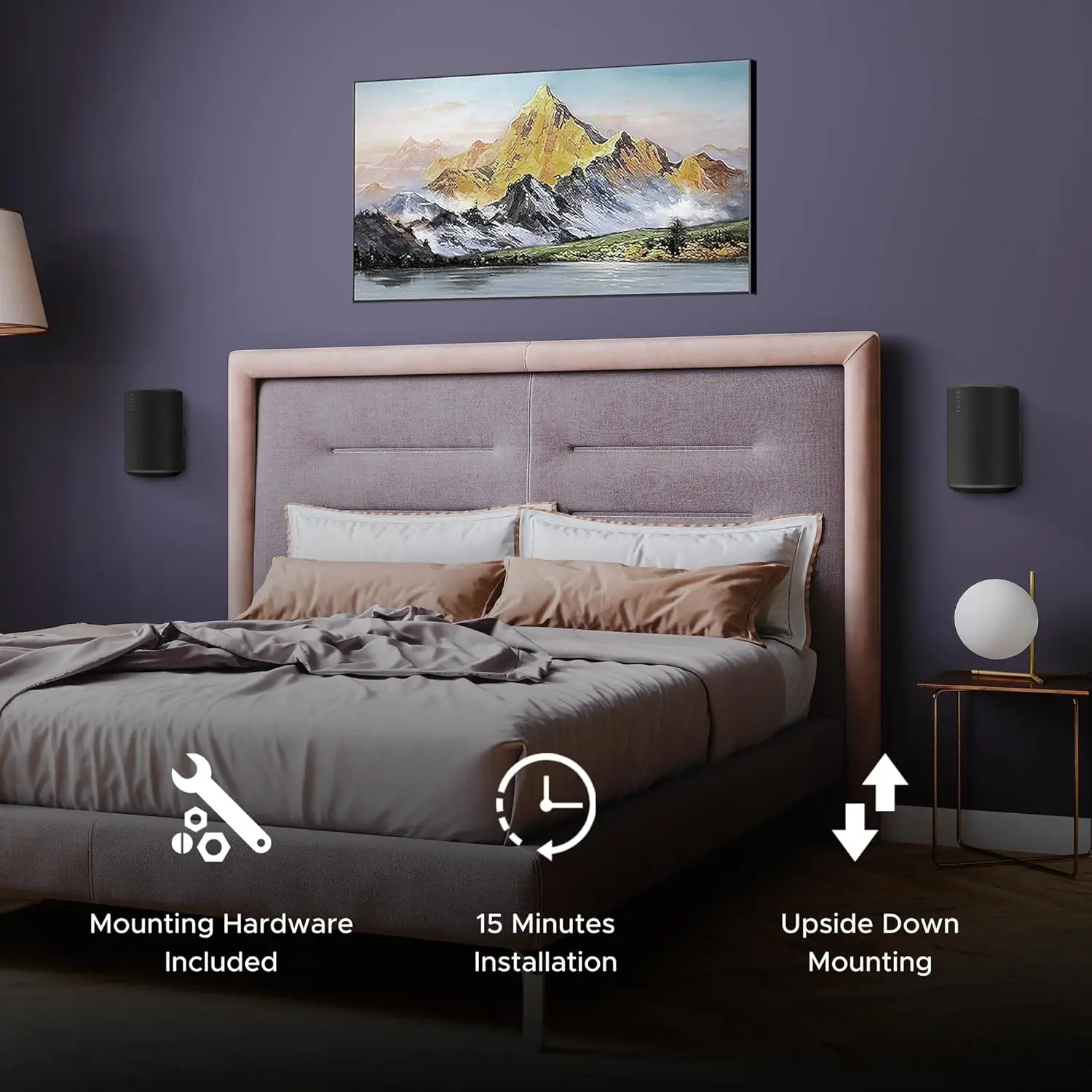 

ERA100 Wall Mount Bracket, Low Profile,Black, Twin Pack, Compatible with ERA 100 Speaker,Complete with All Fixing Hardware