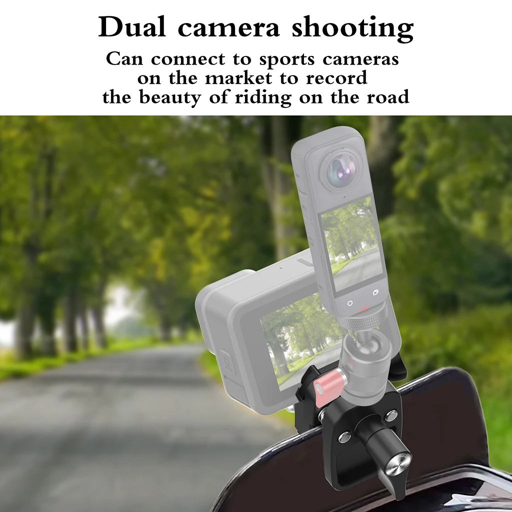 BGNing Motorrad-Windschutzscheiben-Halterungsklemme für DJI POCKET 4 für Insta360 X5 X4 X3 GO3S/ACE PRO2 /DJI Action 5 Pro 4 3 2 – Detail 12