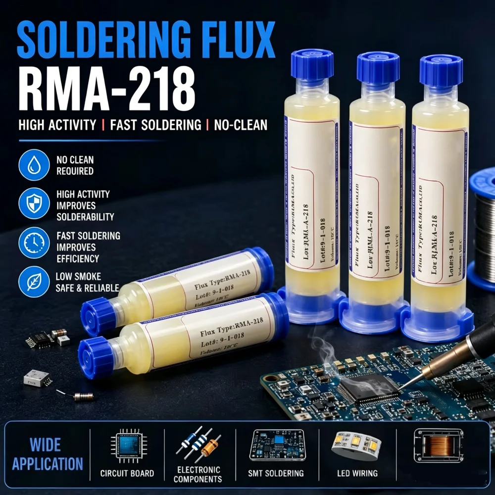 Kingbo RMA-218 Lead-Free Soldering Flux Paste No-Clean Welding Flux for SMD BGA PCB Repair Projects