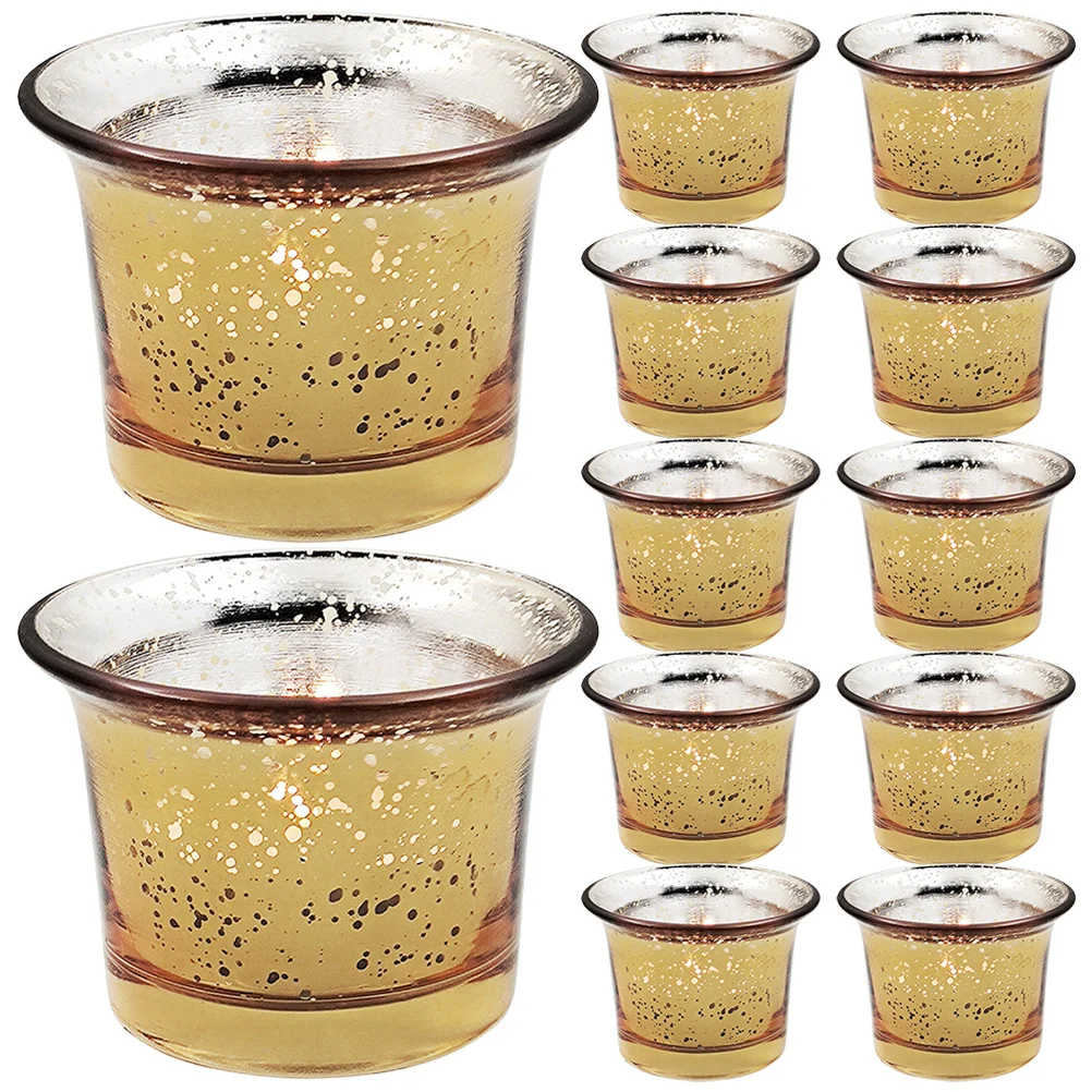 12Pcs Cup Glass Holder for DIY Tealight Decorative Home Wedding Christmas Halloween Thanksgiving Valentine