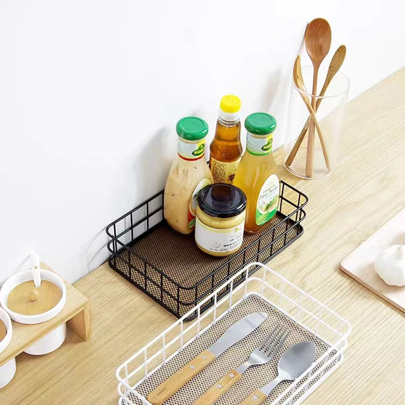 Ins Stijl Metalen Draad Desktop Opbergmand Slaapkamer Badkamer Diversen Make-Up Borstels Houder Multifunctionele Keuken Opbergdoos