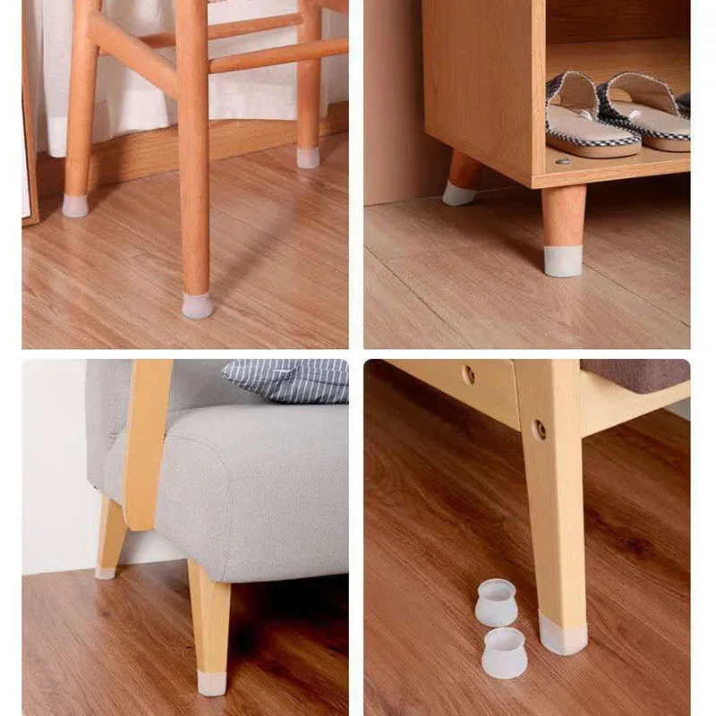 4pcs Silicone Furniture Leg Protection Cover Table Chair Foot Cover Pad Floor Protector Anti Slip Waterproof Household