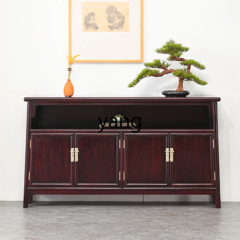 LH  blood sandalwood dining side cabinet plain surface red sandalwood Chinese solid wood storage porch partition cabinet