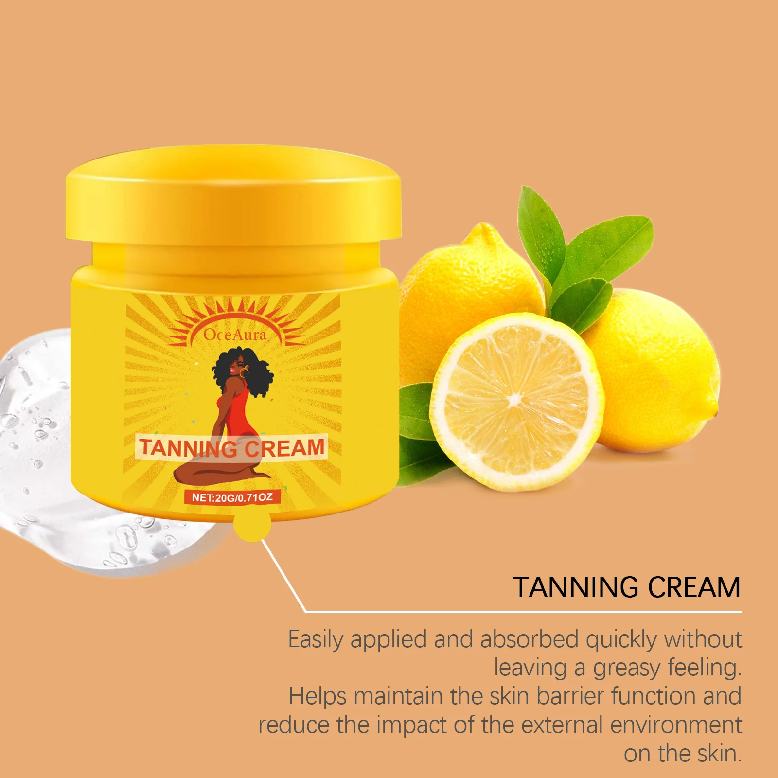 Creme autobronzeador de pele, sem sol, autobronzeador para rosto, corpo, brilho natural, fácil uso, gel hidratante bronzeador, verão