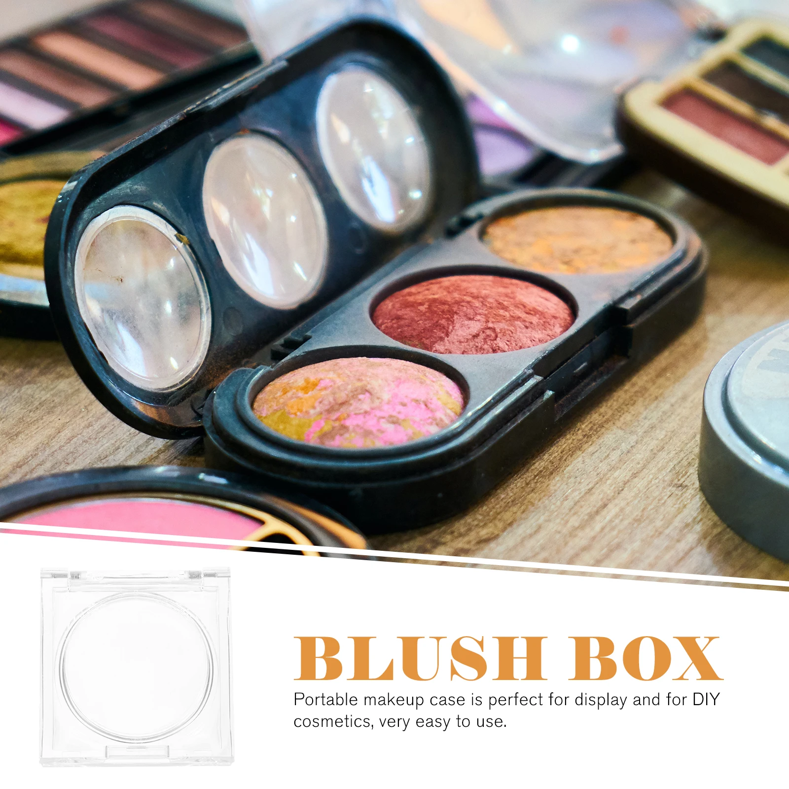 

4pcs Blush .6mm Diameter Transparent Empty Eyeshadow Holder Compact Containers Makeup Sub Packing