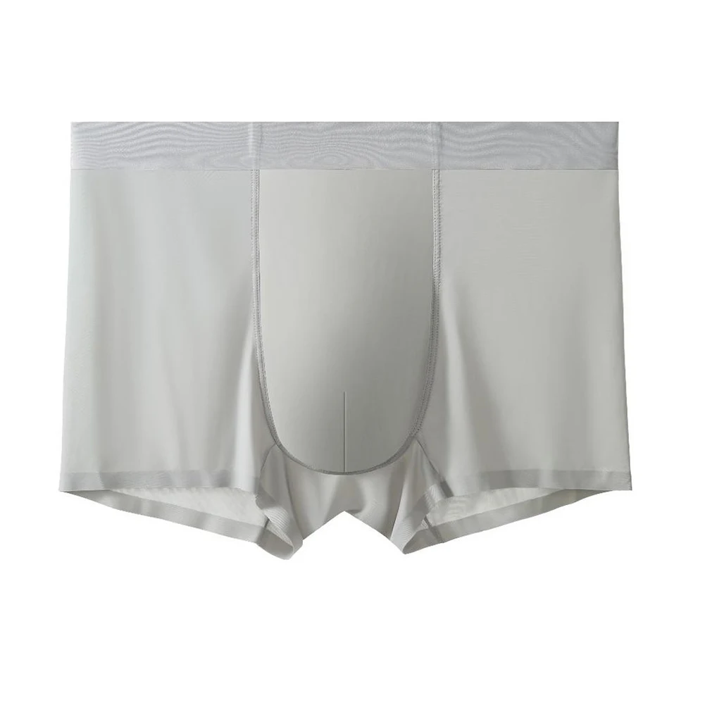 Mens Ice Silk Seamless Underwear Boxer Briefs Breath Thin Large Size Intimates