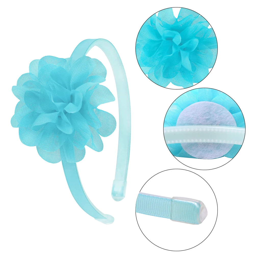 2pc 8cm solide große Blume Stirnband Haarband für Kinder Mädchen Bögen Haar Reifen Gros grain Band Haarschmuck