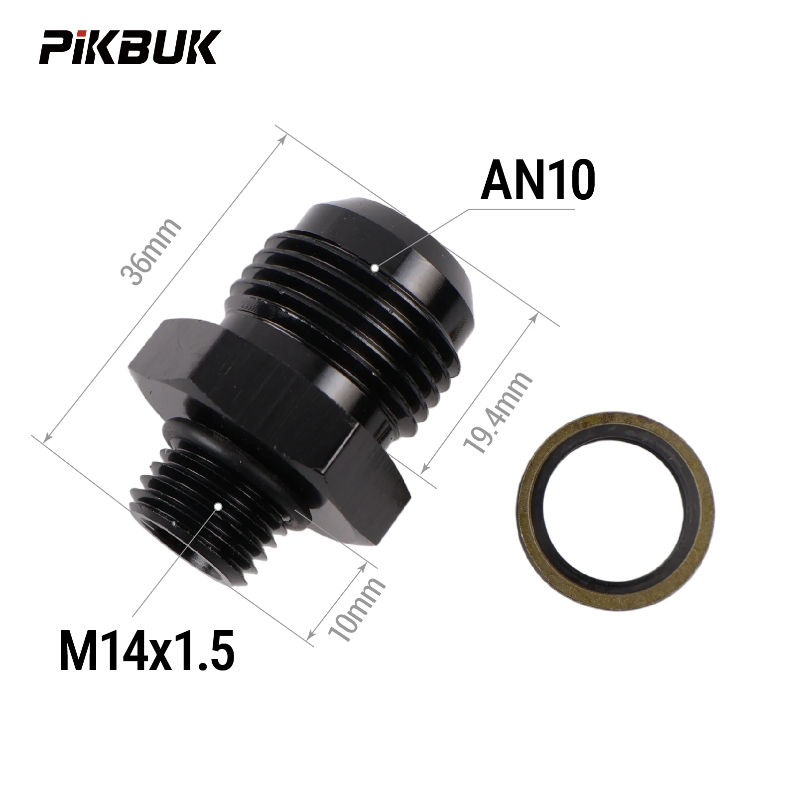 PIKBUK Aluminium AN6 AN8 AN10 AN12 auf M10/12/14/16/18/20/22x1.5 Adapter Flare-Fitting Auto-Schlauchanschluss Stecker Ölkühler-Anschluss