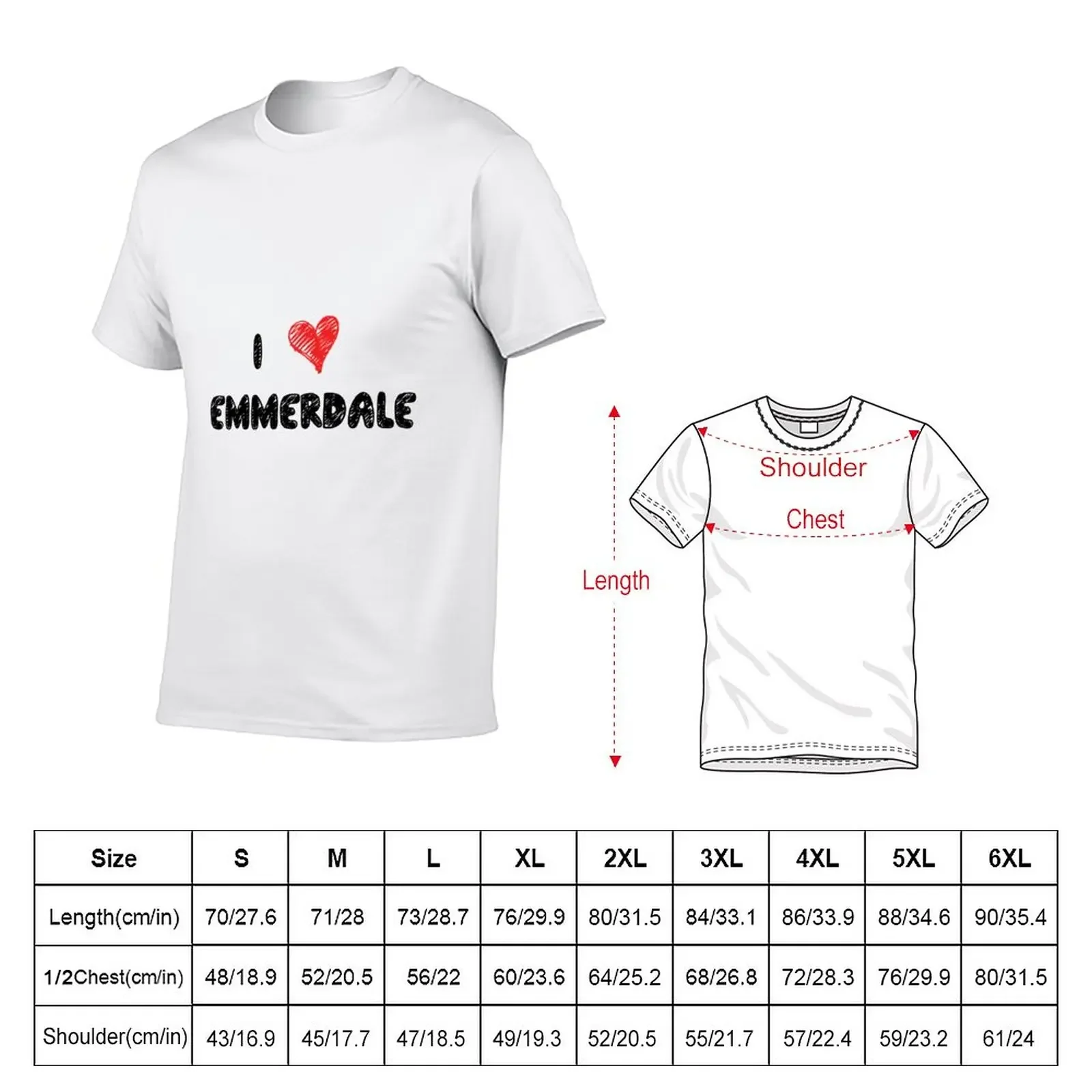 I Love Emmerdale T-Shirt Short sleeve t shirt man clothes for men Anime Graphic T-shirts for Men Clothing Women Tees