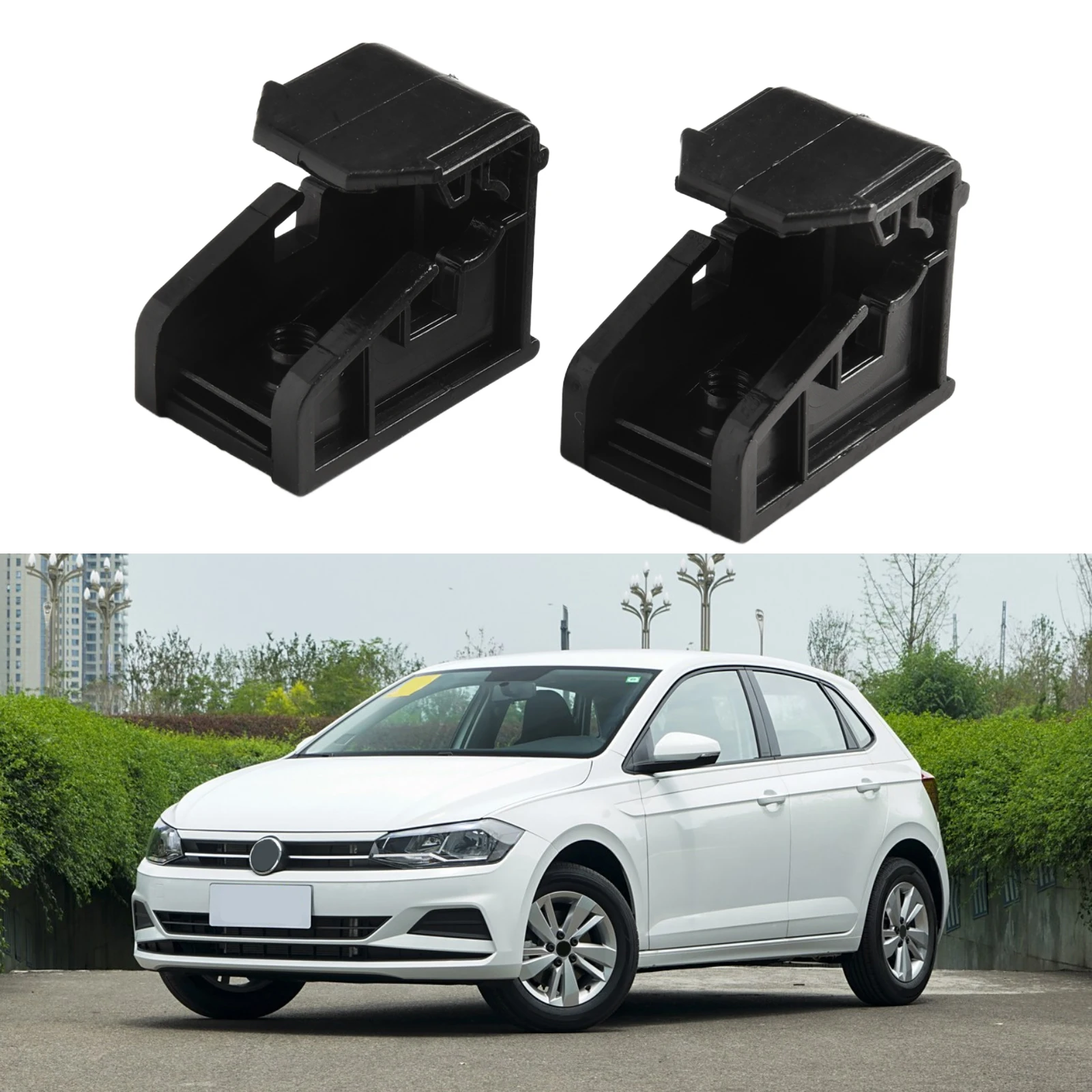 2Pcs Black Plastic Headlight Mounting Clip Bracket Headlight Repair Kit Left Right 6R0941511 For Polo 6R Car Accessories