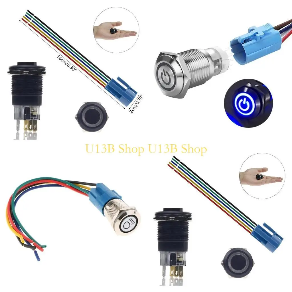 Nút cắm đầu nối dây cáp U13B cho công tắc nút nhấn kim loại Đèn LED ổn định