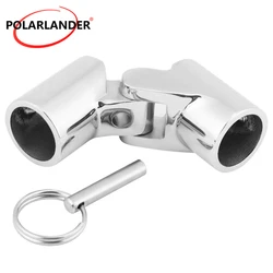 Pole Railing Mast Canopy Stainless Steel Tube Pipe Folding Swivel Coupling Connector Boat Hardware Accessories 22mm/25mm