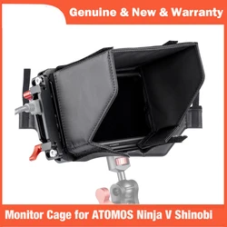 EachRig Monitor Cage with Sunhood Built-in NATO Rail Extra HDMI Cable Clamp for ATOMOS Ninja V Shinobi 5