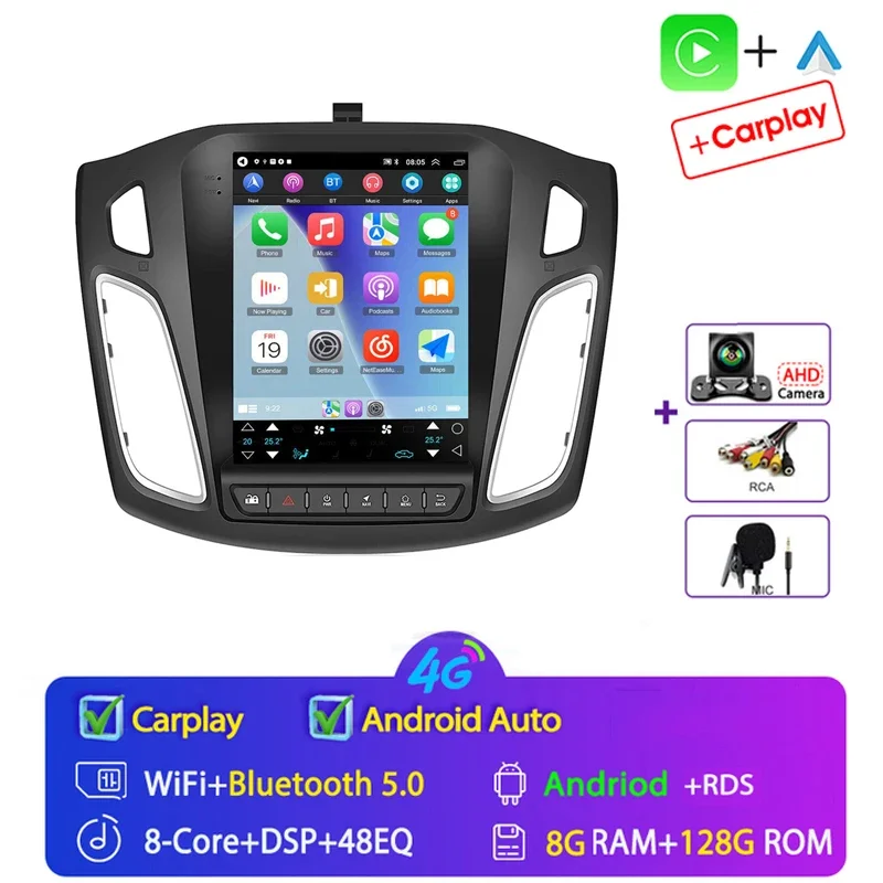 4G + WIFI Android 15 Stereo Voor Ford Focus 3 MK 3 2011-2017 2018 Auto Radio Multimedia Speler GPS 2din Carplay Auto DVD WIFI