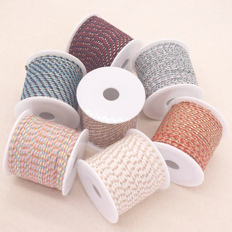 3-colors Style 4 Strands Cotton Woven Rope Jewelry Production Special Material Durable and Non Fading