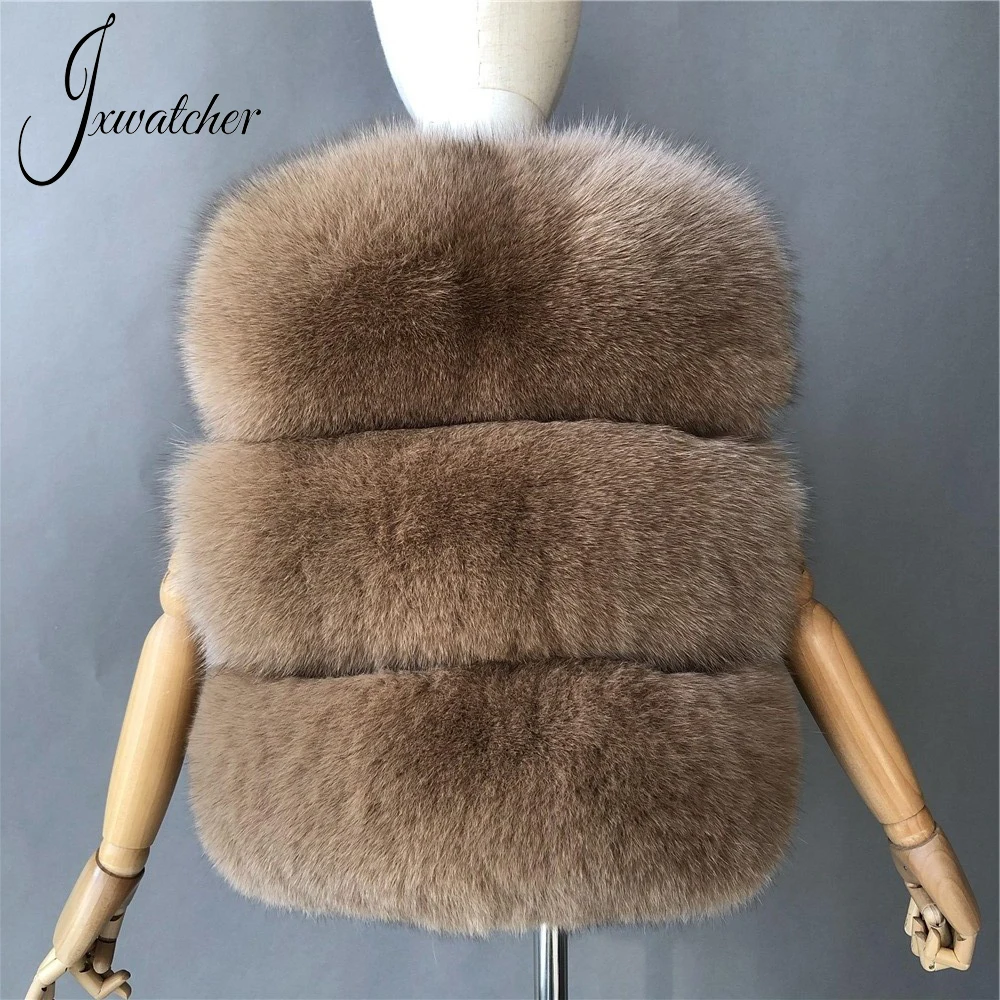 Jxwatcher Kids Real Fox Fur Vest Classic Autumn Winter Fashoin Keep Warm Child Fluffy Fur Sleeveless Coat 2022 New Arrival