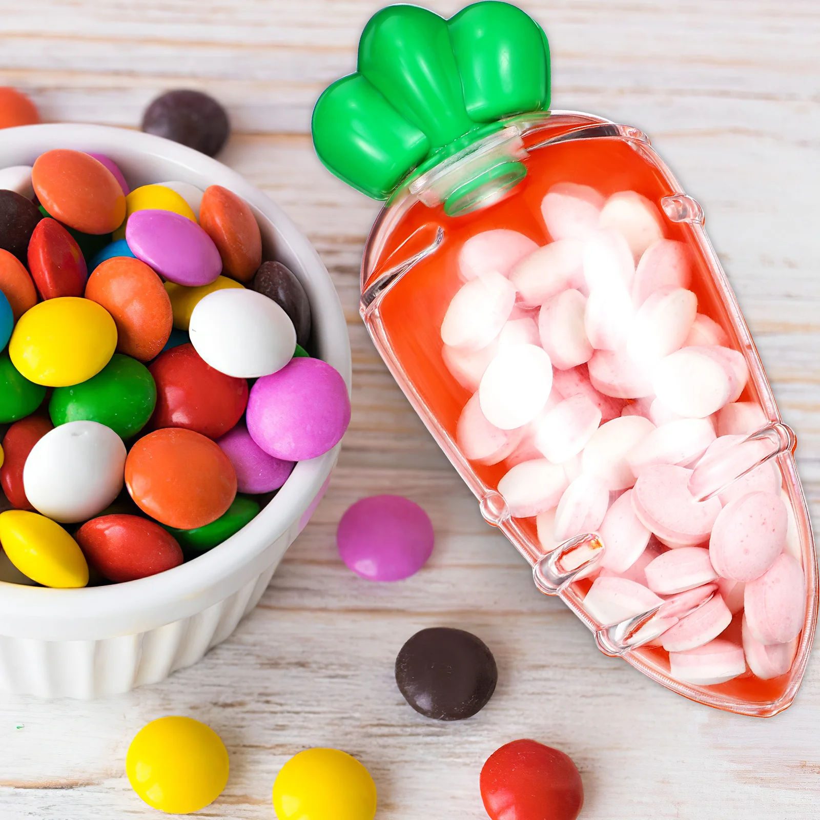 

12 Pcs Carrot Shaped Candy Boxes Bright ange Plastic Reusable Easter Gift Containers Fillable Treats Party Supplies