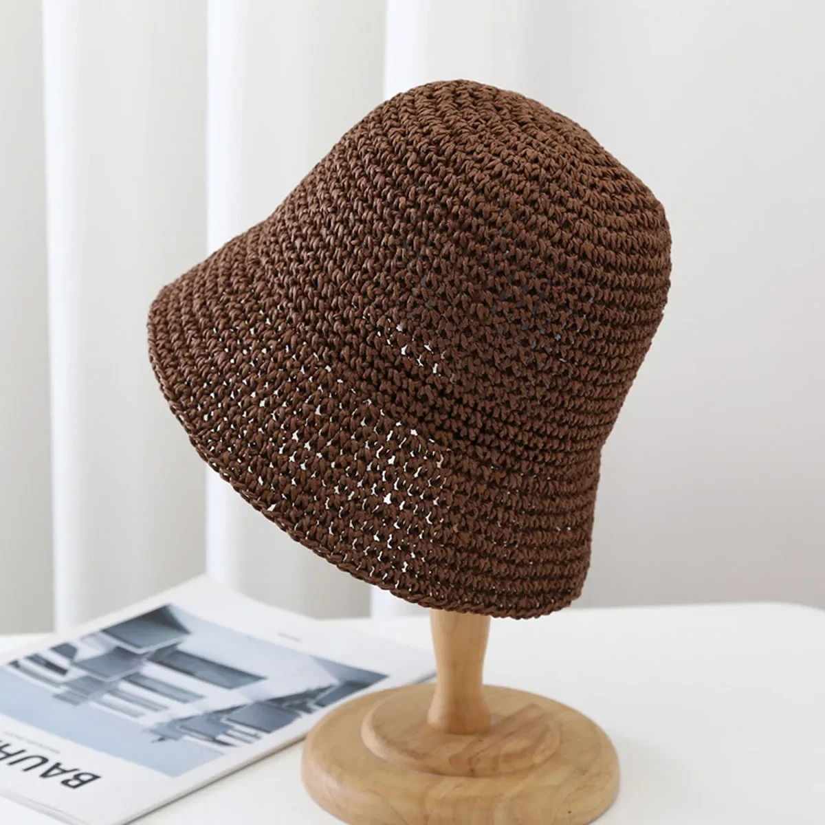 Beach Korean Straw Hat Summer Women Visor Bucket Hat Fisherman Hat Hand Weaving Panama Girl Fishing Chapeau Sun Hats