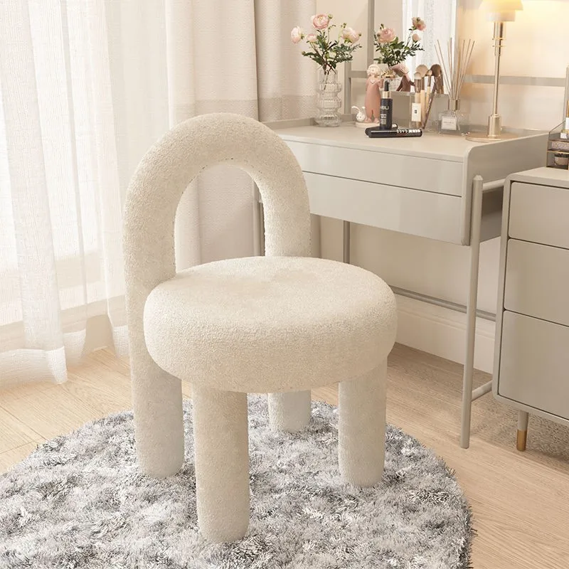 Modern Simple Vanity Chair Make Up Stool Nordic Ins Living Room Bedroom Chairs Fabric Single Stool Home Office Leisure Seat