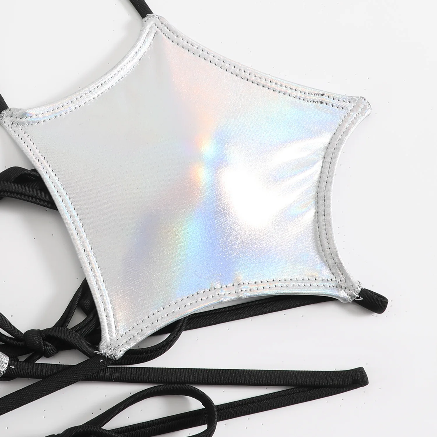 Nouveau Sexy bronzant cinq étoiles cordon bretelles maillot de bain fendu Bikini