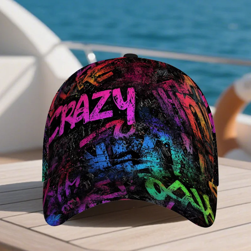 Graffiti Art Print Baseball Cap Compatible for Festival Adjustable Snapback Hat Lightweight Duckbill Cap with Urban Streetwear