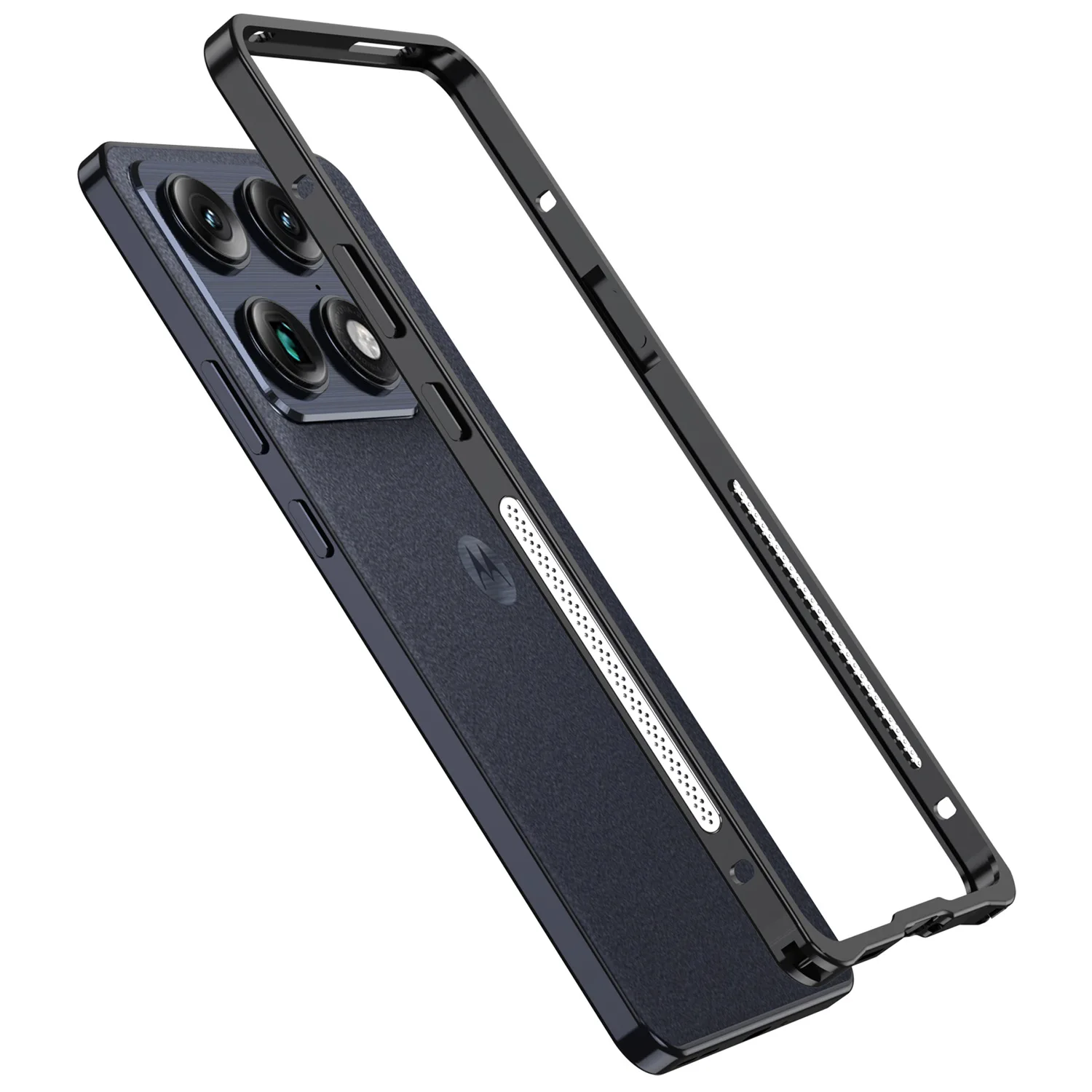 Capa de silicone de luxo com estrutura híbrida de alumínio para Motorola Signature Edge 70 60 Pro Edge 60S Fusion X70 Air Pro Acessórios
