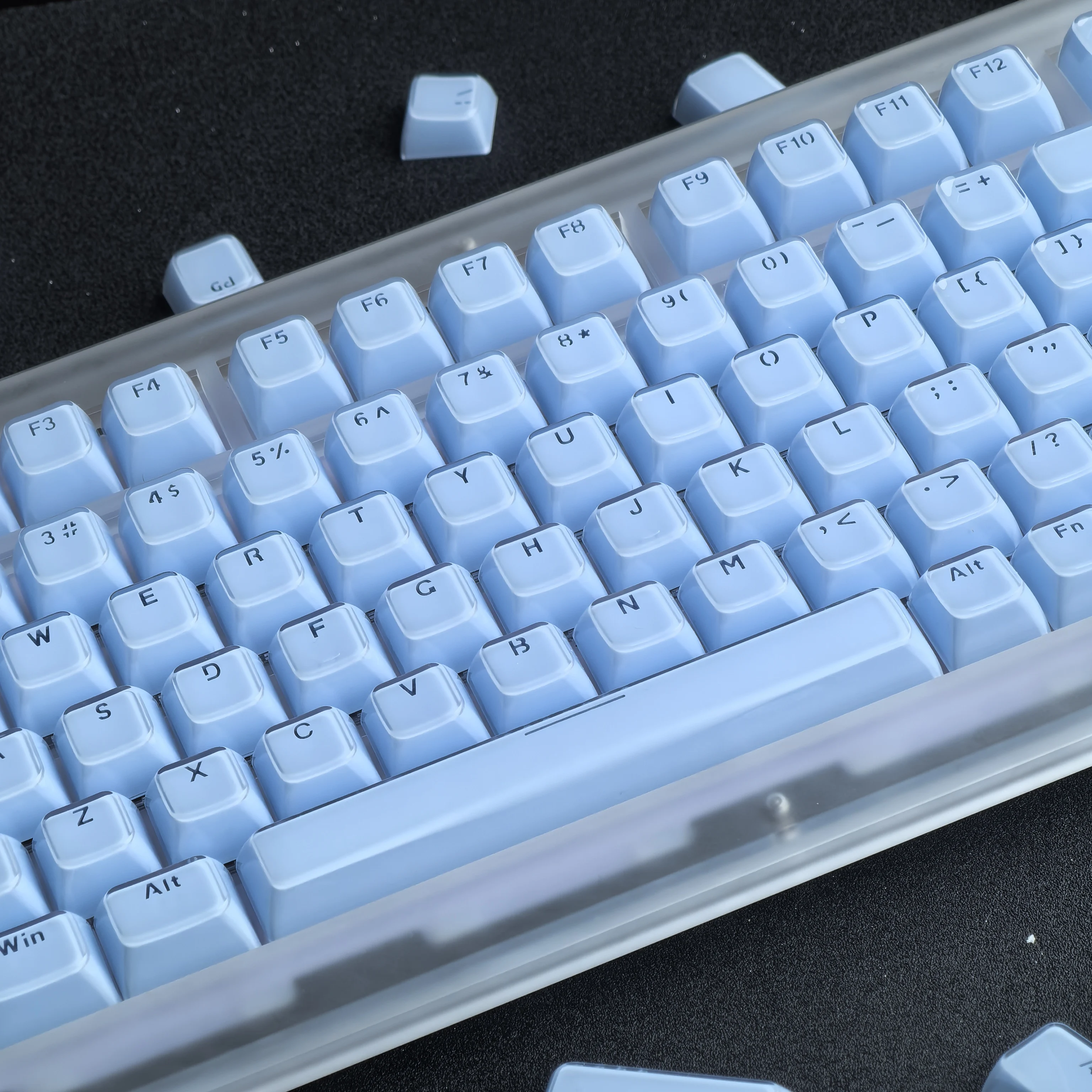MAIMOOO 132-Tasten Kristall-Transluzente Tastenkappen Koreanisch Russisch Spanisch PC OEM Jelly Pudding Für /75/87/108 Mechanische Tastatur Tastenkappen – Detail 16