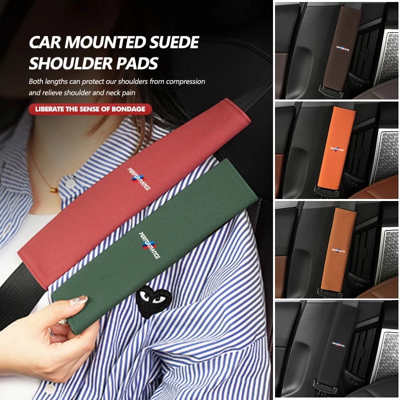 Car Safety Seat Belt Shoulder Cover Suede Protection Padding Pad For BMW X1 X3 X4 X5 X7 G20 G38 F20 F39 F48 E46 E60 E36 E39