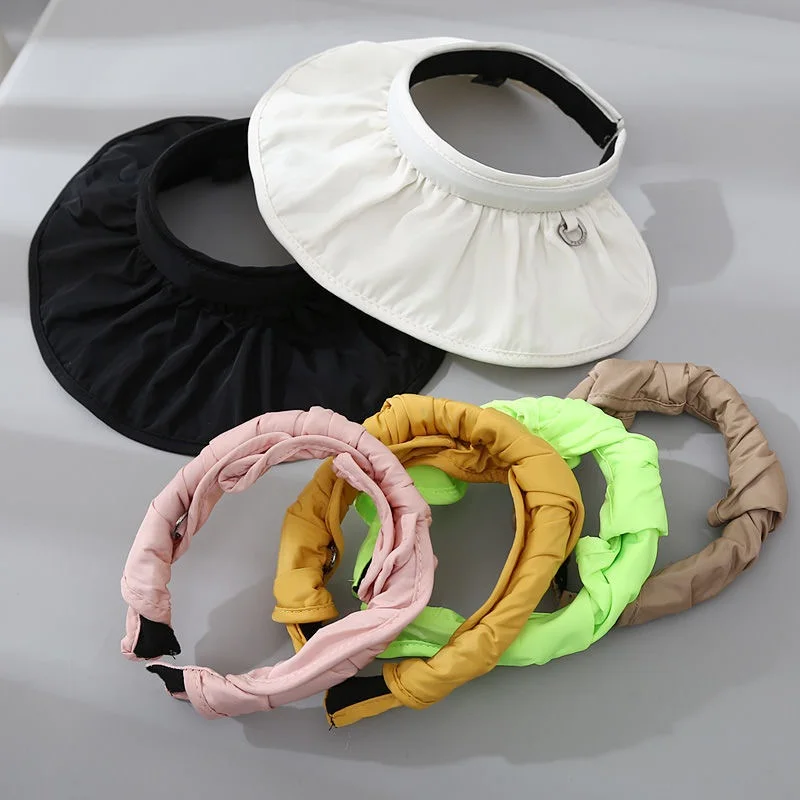 Family Matching Summer Collapsible Cap Boy Girl Mom Dad Sun Visor Hat Baby Anti-UV Beach Cap Outdoor Holiday Cap Wide Brim