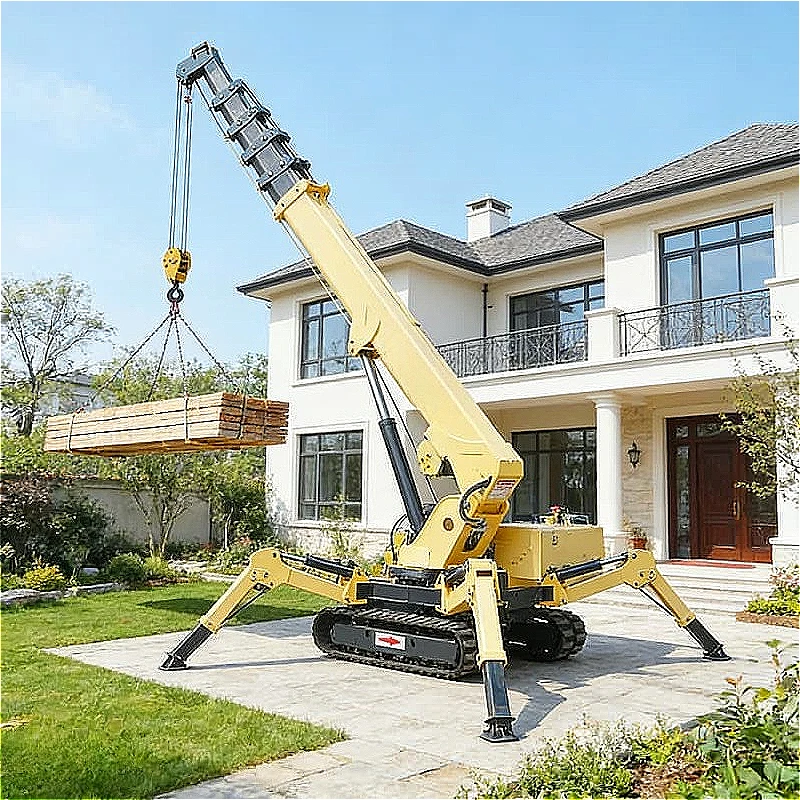 Mini Spider Crane 2 Ton Portable Crawler Crane Hydraulic Outrigger for High Rise Building Curtain Wall Installation Customized