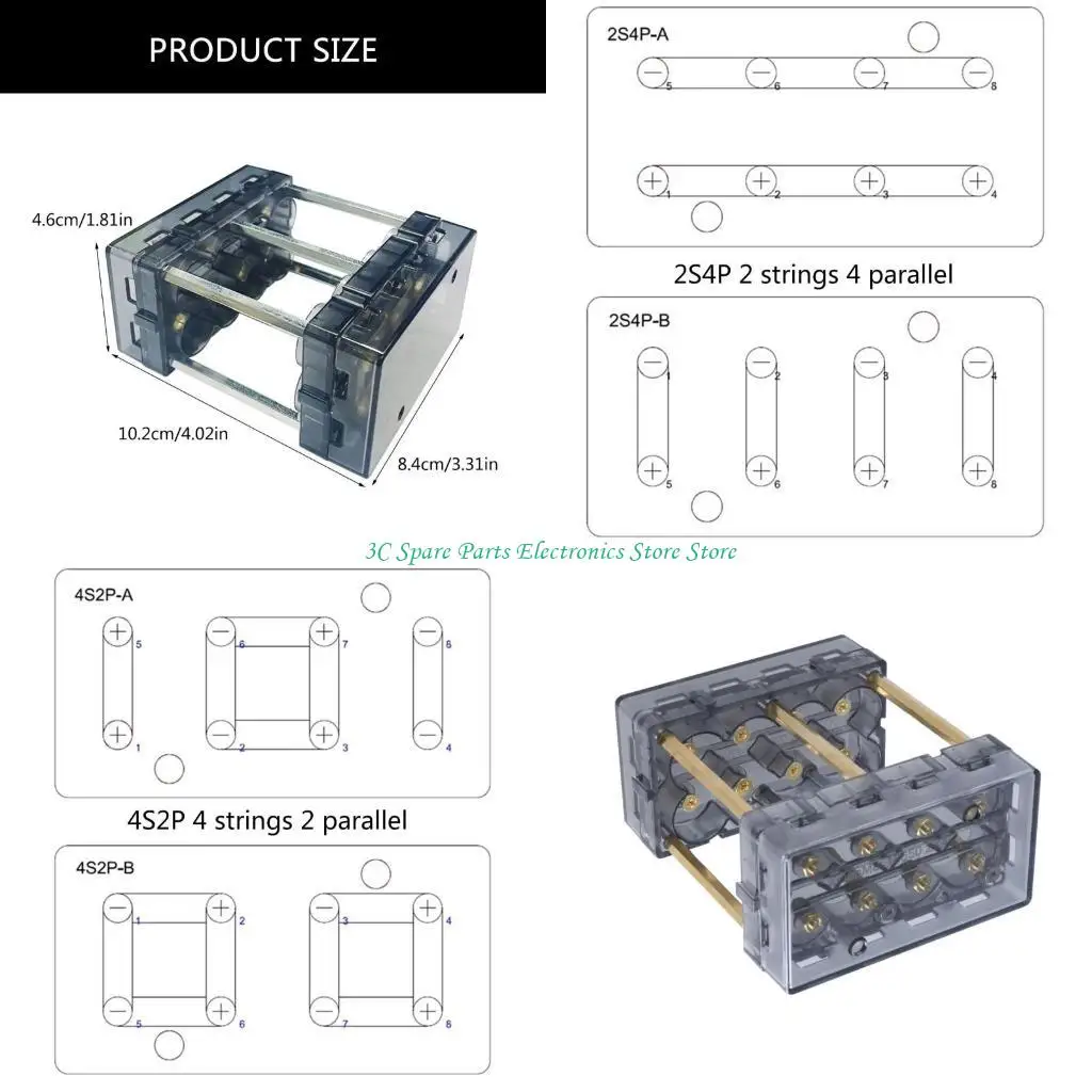 SZ 18650 Battery Holder Case, Easy to Assemble High Current Support Battey Box
