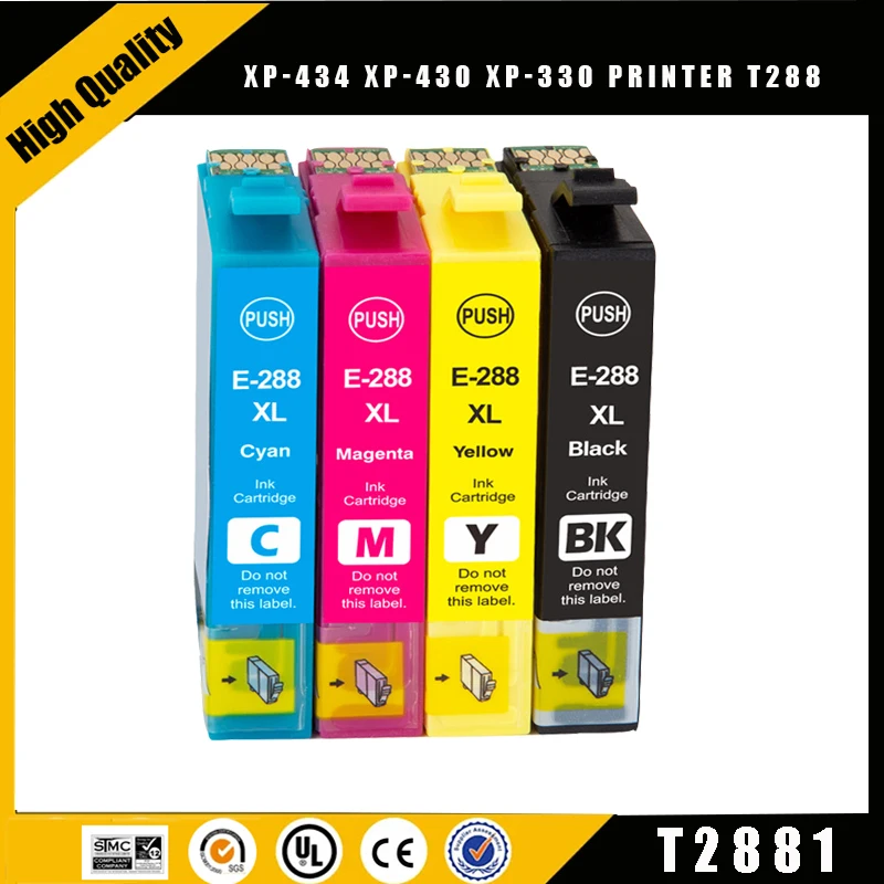 einkshop 1set For Epson 288XL T2881- T2884 Compatible ink Cartridge For Epson Expression Home XP-434 xp-430 xp-330 Printer t288