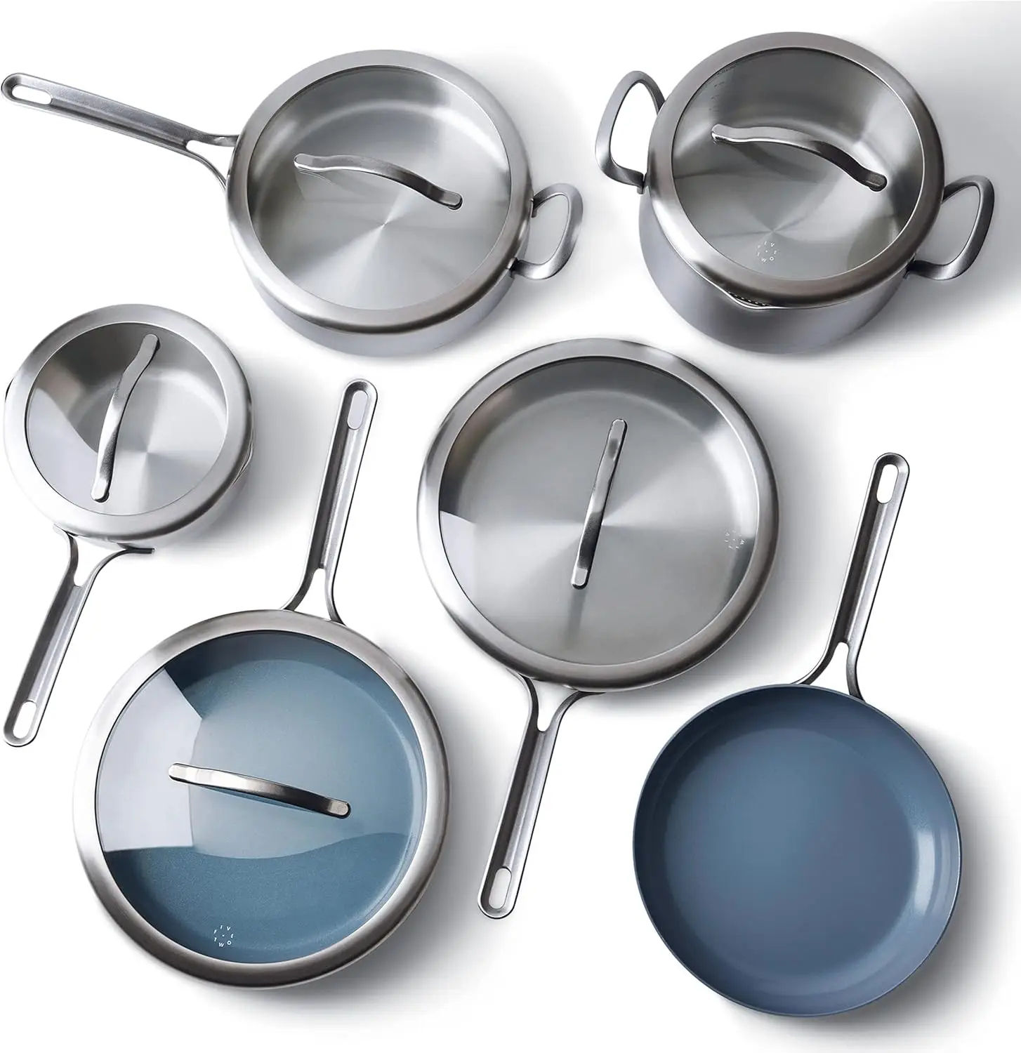 

X Food 52-две предметы первой необходимости, набор из цельных посуды из нержавеющей стали, кастрюли и сковородки с керамическим антипригарным покрытием