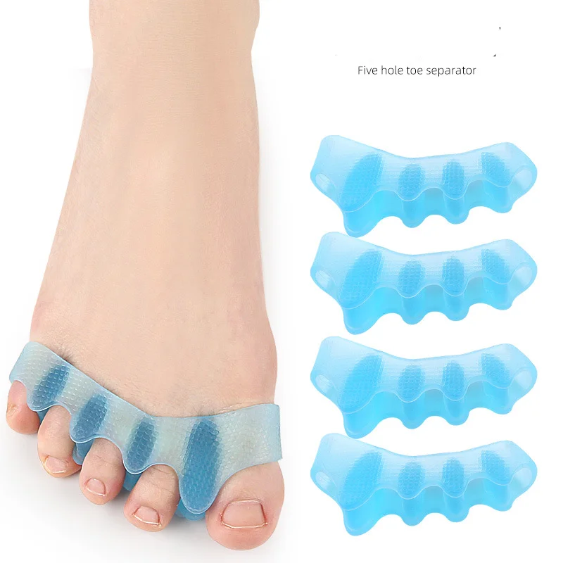 

1Pair Toe Separator Silicone Separation Five Holes Separation Clip Foot Finger Guard Valgus Toe Overlapping Toe Separator